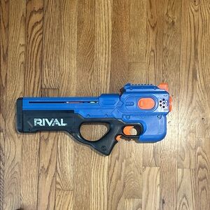 Electric Nerf Rival Blue and Black Blaster with Orange Accents